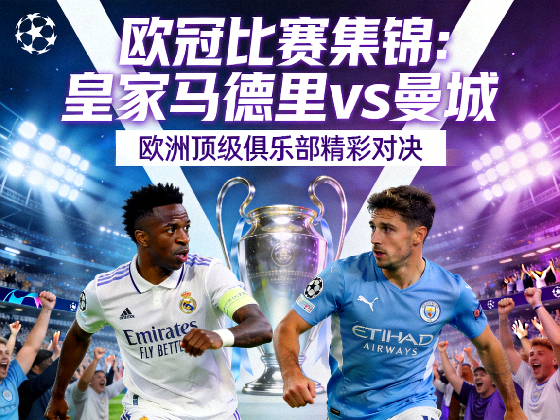 欧冠比赛集锦封面皇家马德里对阵曼城，欧洲顶级俱乐部精彩对决